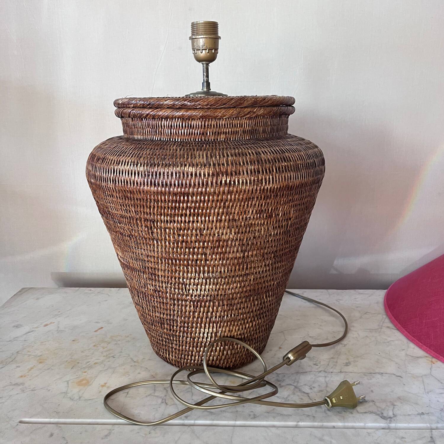 Bamboo rattan lamp from the 1980s.