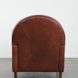 Beautiful art deco design armchair made of cowhide leather in English style