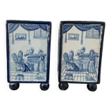 pair of square planters, Samson, quadrangular, old earthenware