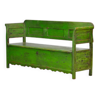 Banc ancien en pin, années 1930