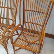 Pair of rattan armchairs