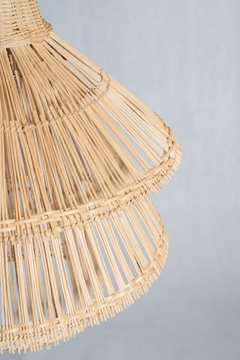 Rattan pendant lamp or light in the shape of an Asian lantern