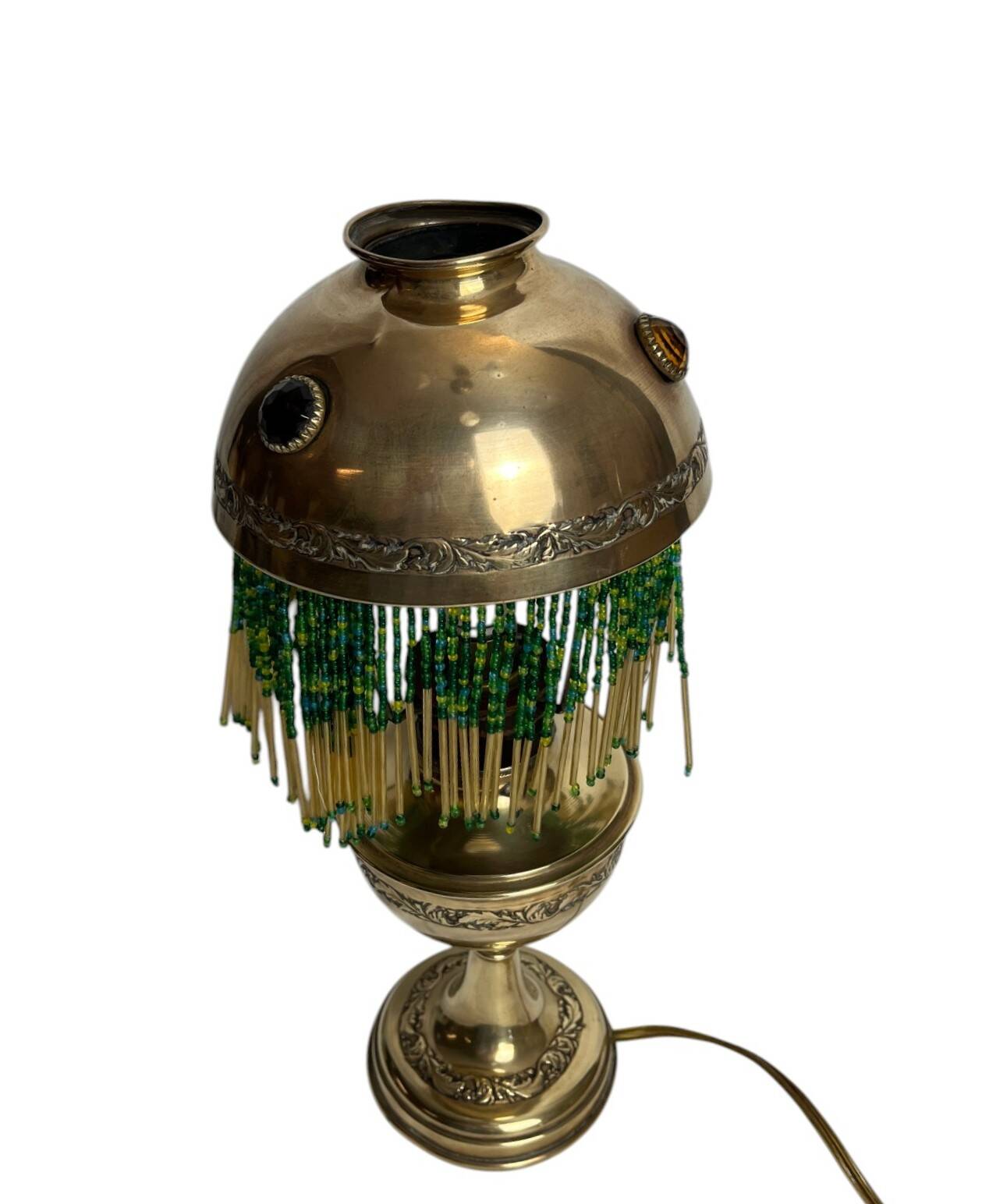 Art Deco Parisian lamp brass beads circa 1940