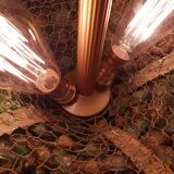 Pair of murano bronze and glass chandeliers