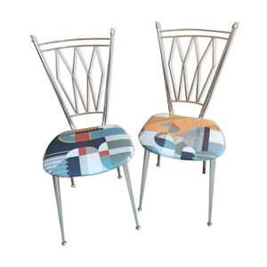 Paire de chaises en métal