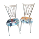 Paire de chaises en métal doré années 50