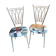 Paire de chaises en métal doré années 50