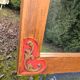 Painted Wood Mirror 20th Century Glass 79 x 54 cm