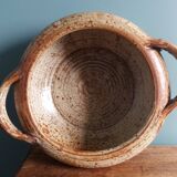 Plat légumier soupière en grès de Puisaye signé Jean-Pierre Prud’homme