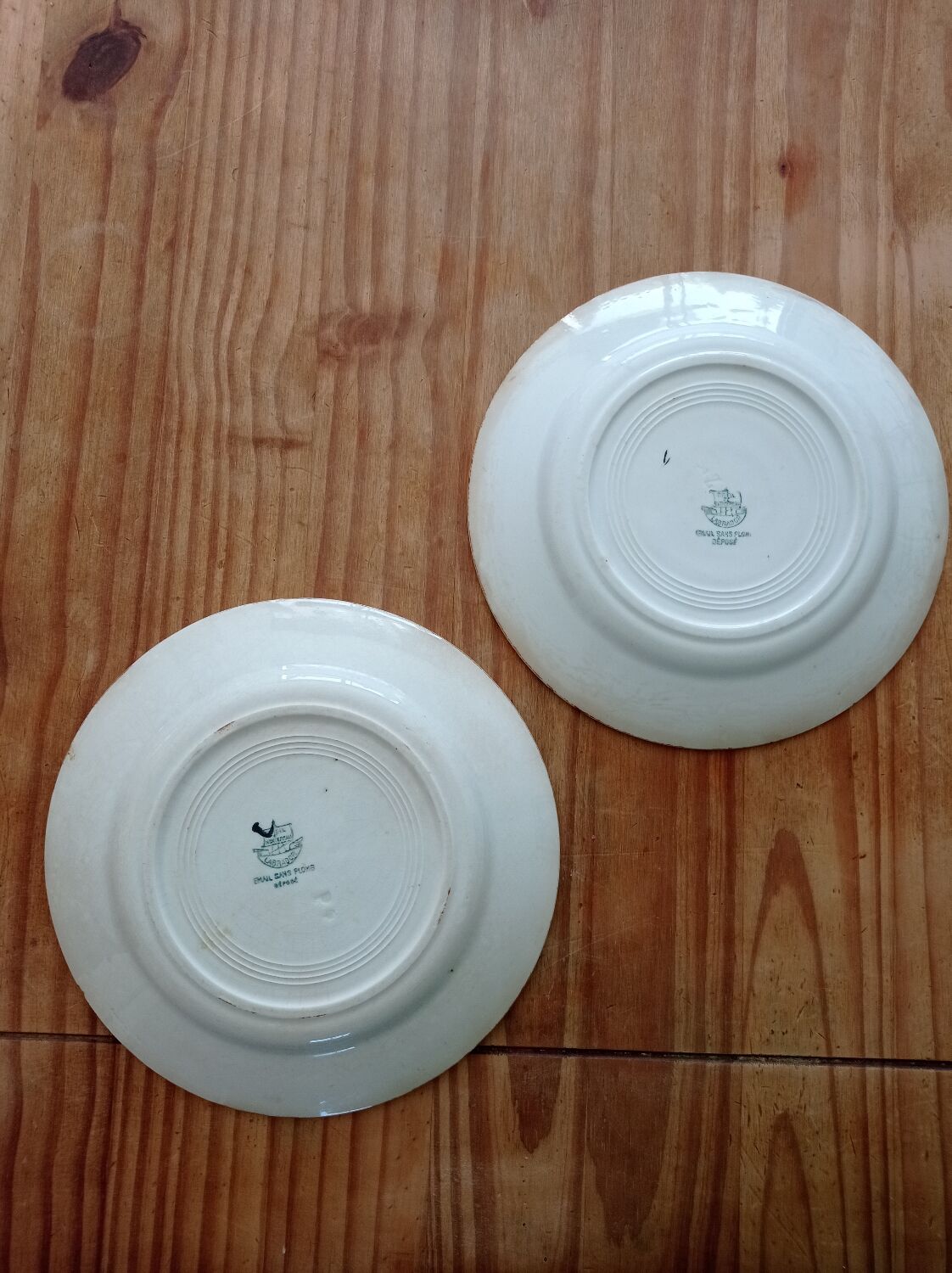 Set of 2 Creil and Montereau plates