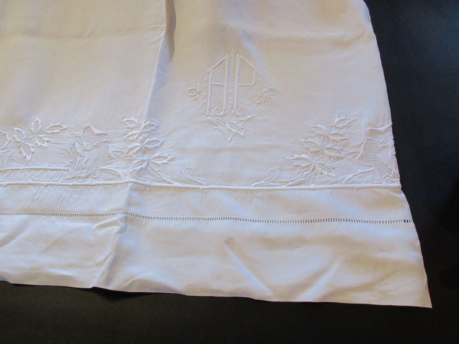 Old ap monogrammed white wire sheet