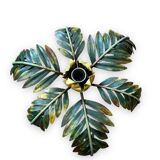 Palm leaf chandelier in painted sheet metal, 1970s