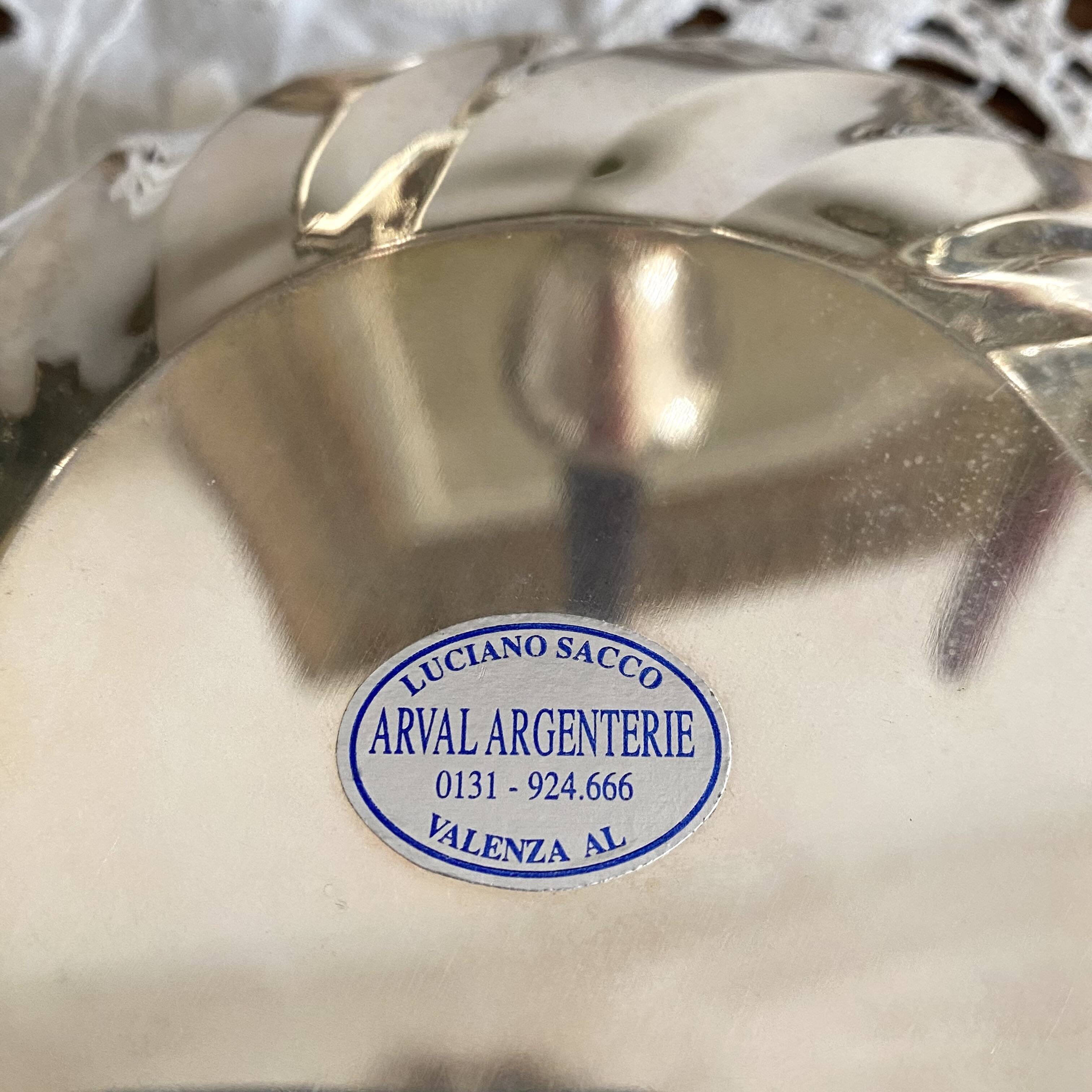 Bowl, silver pocket tray ARVAL, Luciano Sacco, Valaza