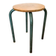 Wooden stool with metal tubes