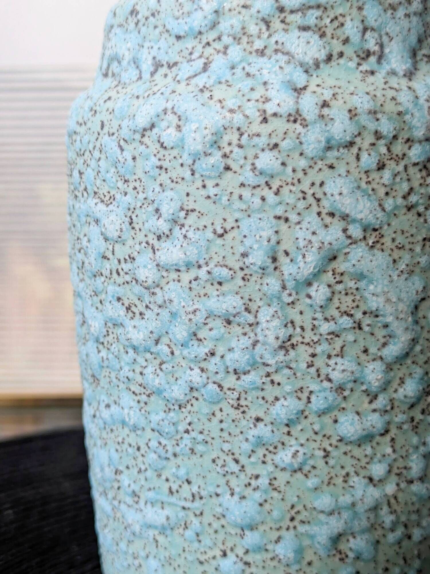 Scheurich Vase Turquoise Fat Lava, West Germany 1960s