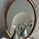 Miroir ovale doré classique 42x32