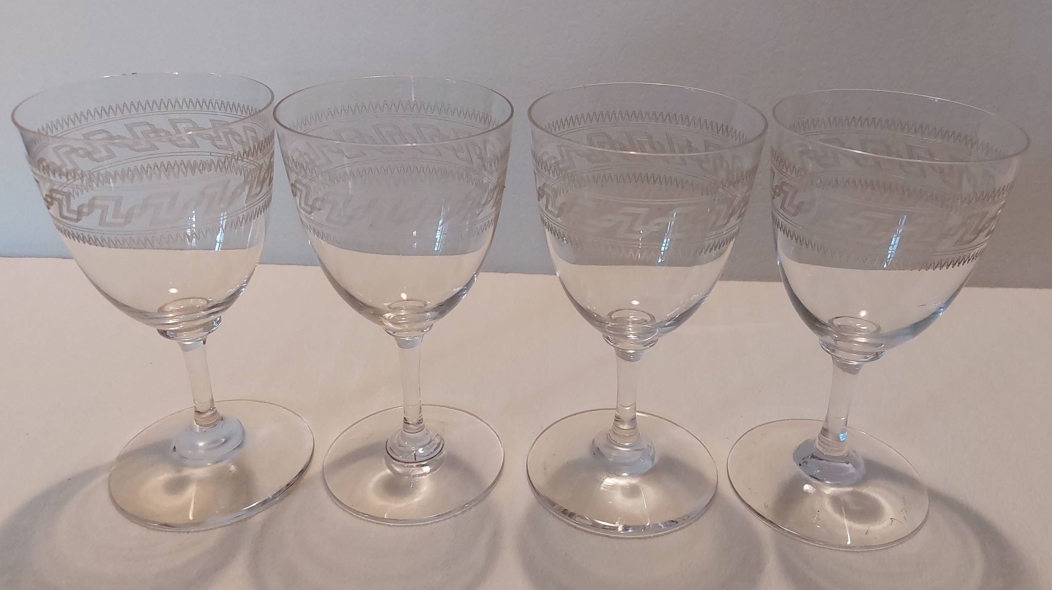 4 Blown crystal glasses