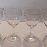 4 Blown crystal glasses