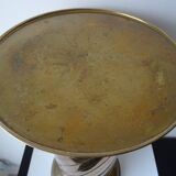 Pedestal column in vintage gilded metal