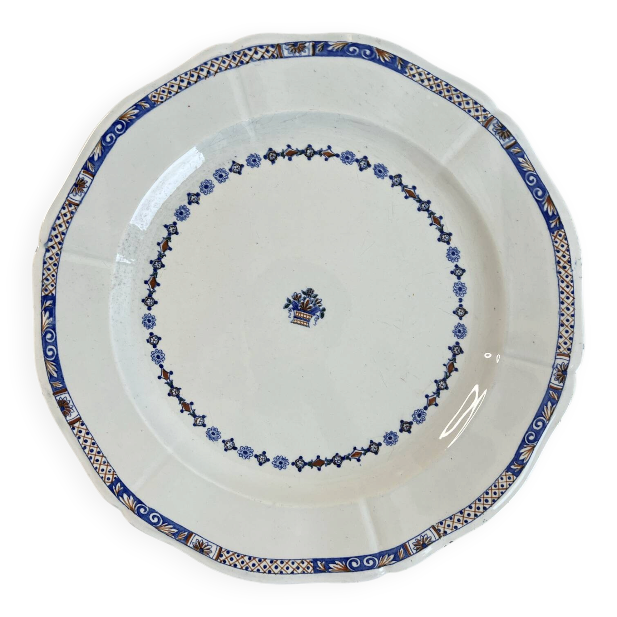 E Bourgeois, Rouen XVIII Collection, very large plate 41cm