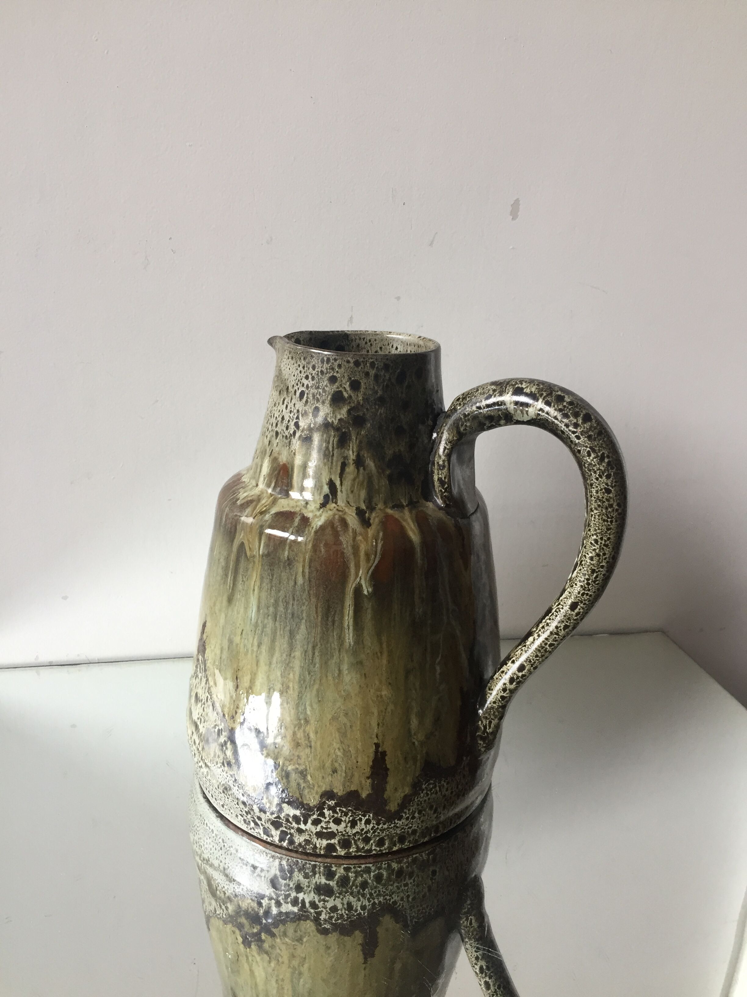 Stoneware Vase Pitcher Vintage Signed Danish