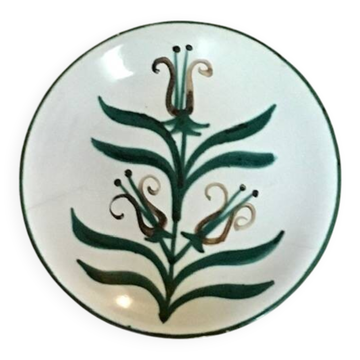 Assiette fleur Robert Picault Vallauris 1960