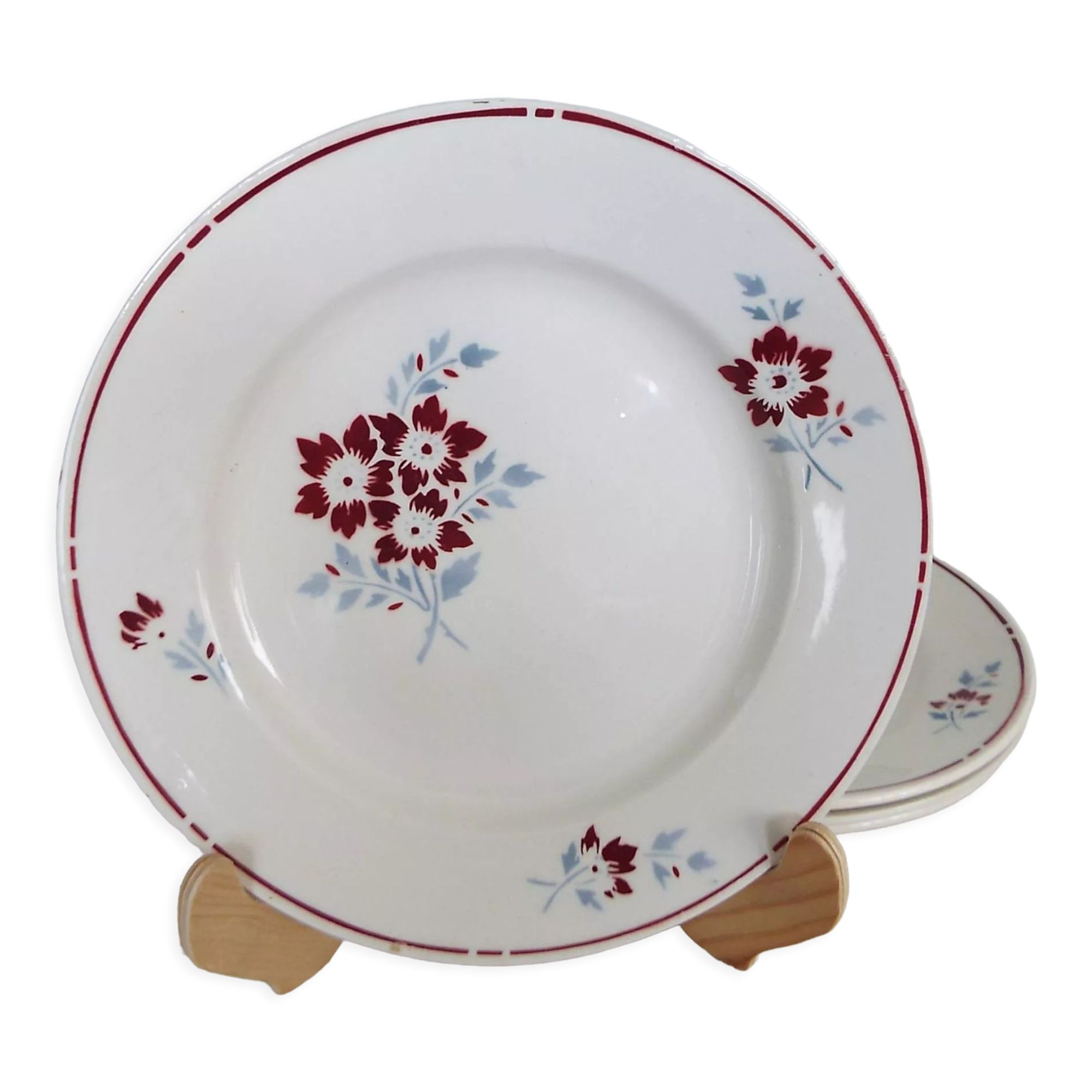 Set of 4 flat plates Moulin des Loups Victor