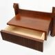 Mid-century Wall-mounted console in wood with brass details, Italy 1960s