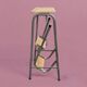 Old wooden workshop stepladder - seat height: 85 cm