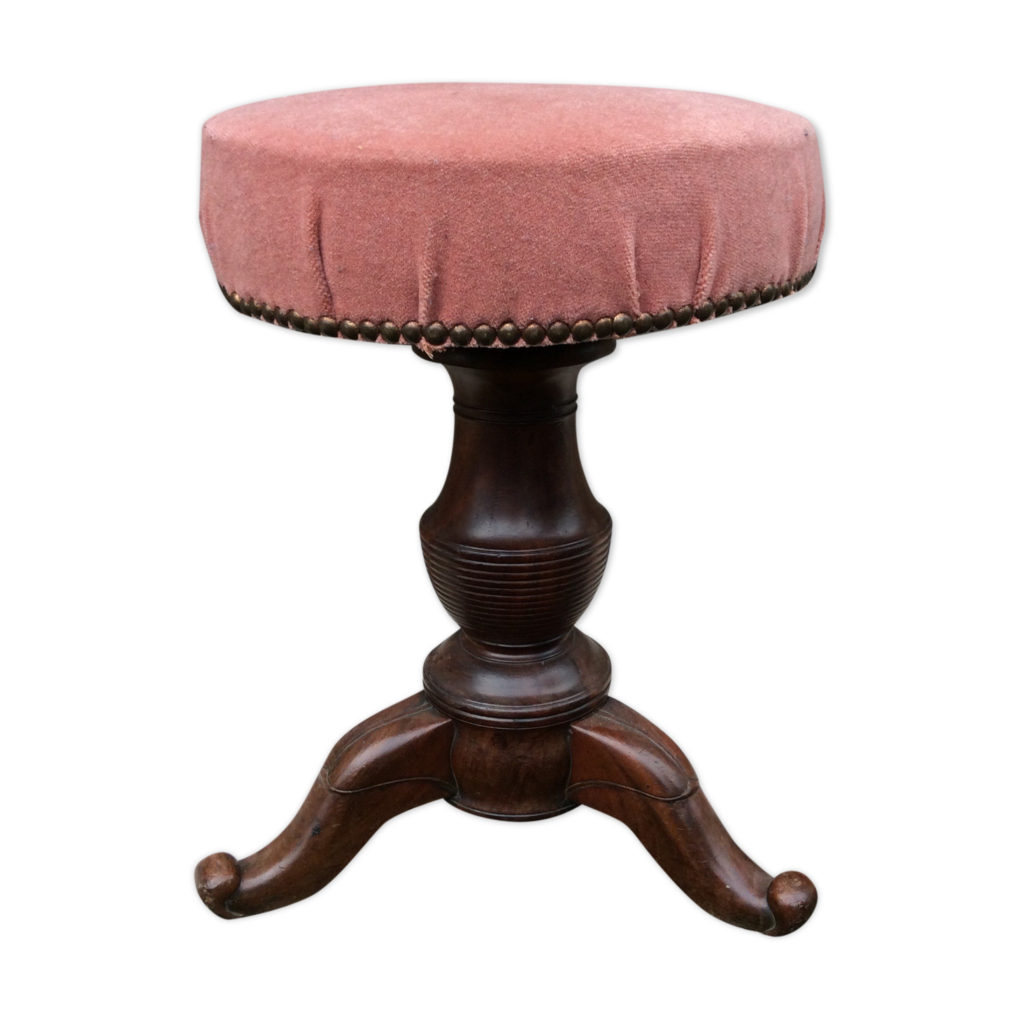 Tabouret de piano en acajou 1920