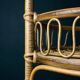 Vintage round service trolley in bamboo and rattan, 1960s