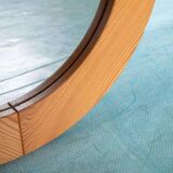 Large vintage pine mirror from the 1970s with craftsmanship.