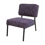 Vintage modernist metal foot armchair