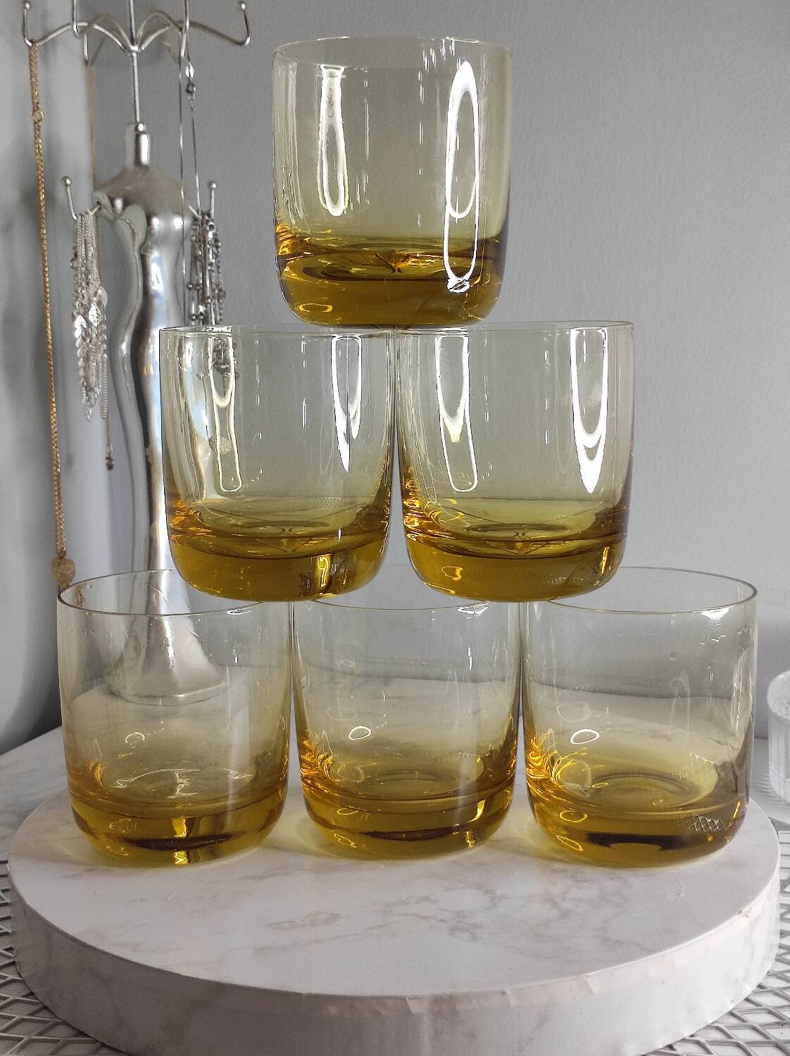 Verres ambré vintage