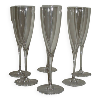 Baccarat dom perignon 6 crystal champagne flutes - 23.3 cm