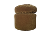Duo pouf et coussin assorti velours vert olive