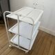 Vintage folding dessert trolley on wheels, 3 white shelves