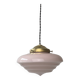 Old art-deco pendant lamp in pink opaline