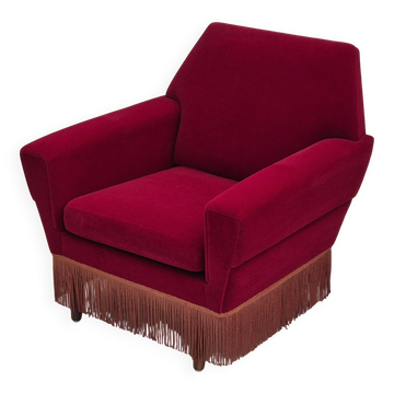 1970s, Danish armchair by Ryesberg Møbler, original condition, velour fabric.