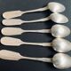 5 small spoons solid silver punch Russia Nicholas ll, weight 155grs