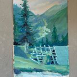 Signed cardboard painting