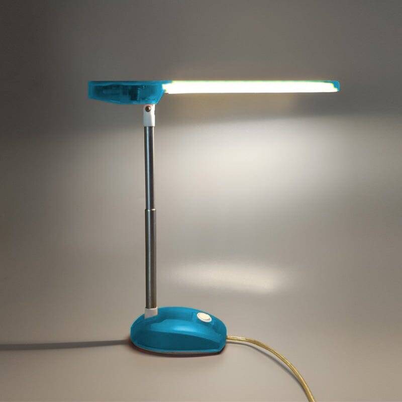 1990s Gorgeous Blue Table Lamp "Microlight" by Ernesto Gismondi for Artemide. Made in Italy
