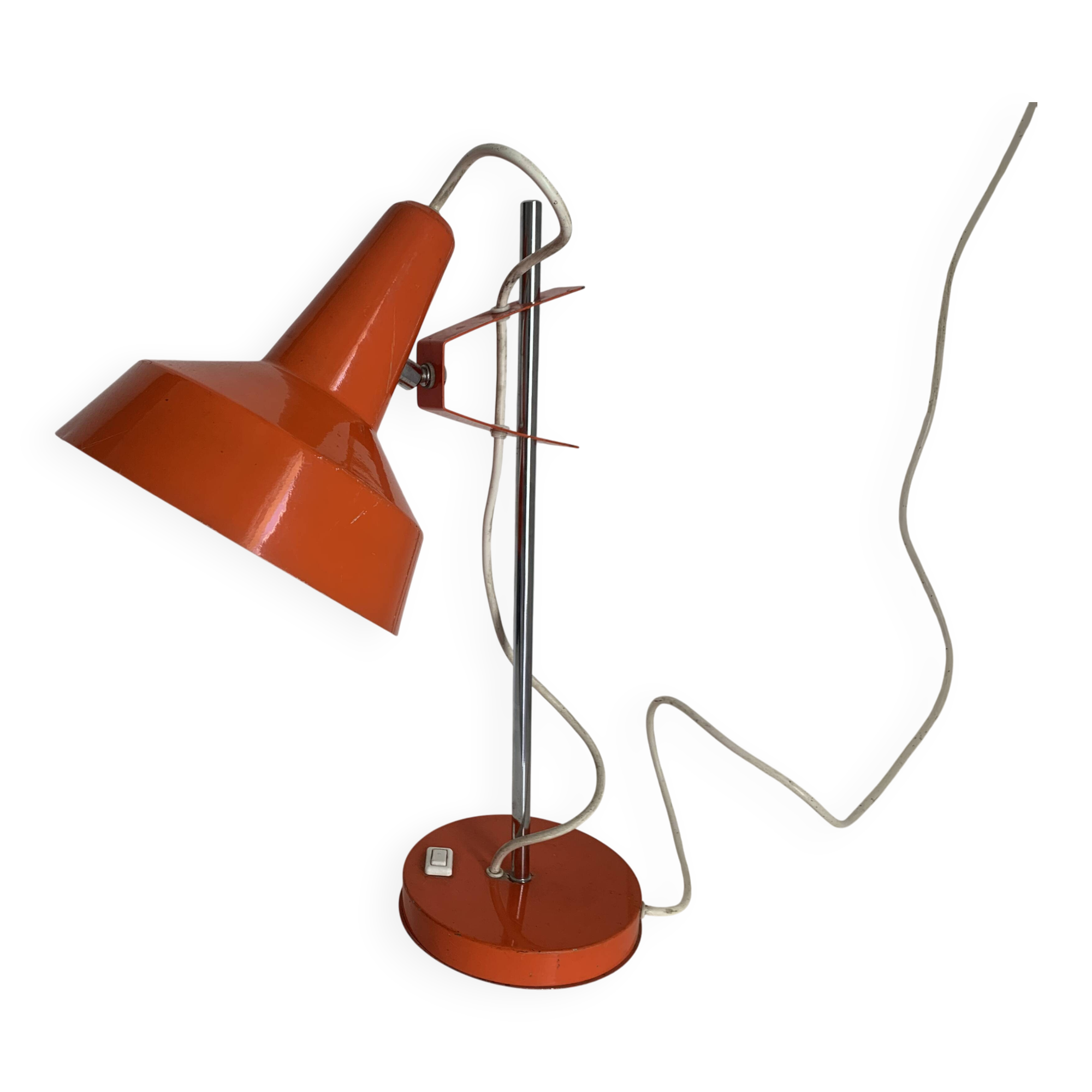 Lampe Monteuse Delmas en métal orange, 1960