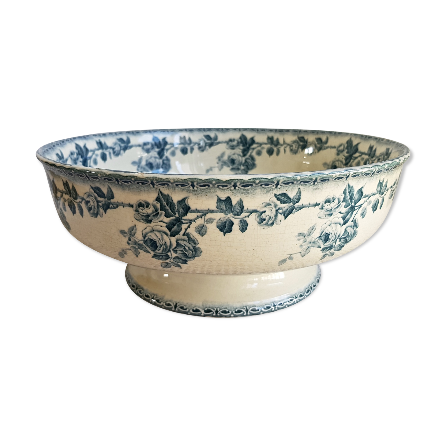 Choisy le Roi Boulenger et Cie Terre de Fer old bowl with floral décor