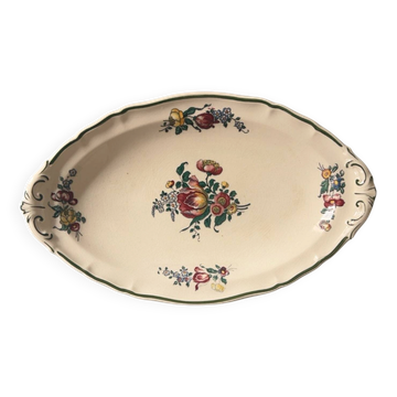 Plat de service vintage Villeroy & Boch – Décor floral – Faïence franç