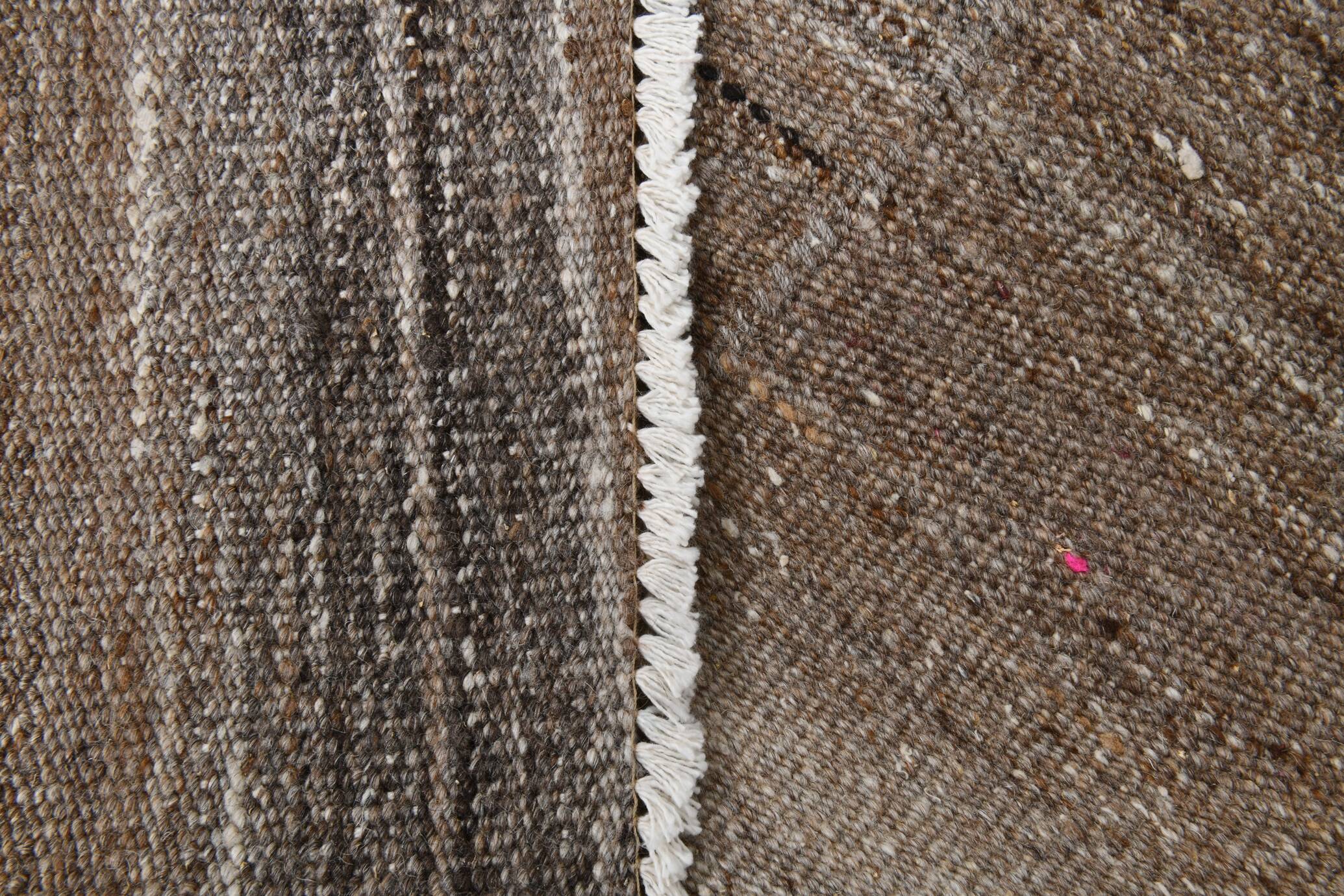 6x10 Brown and Beige Living Room Kilim Rug, 199x306Cm