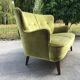 sofa 2 places organic velvet 60s