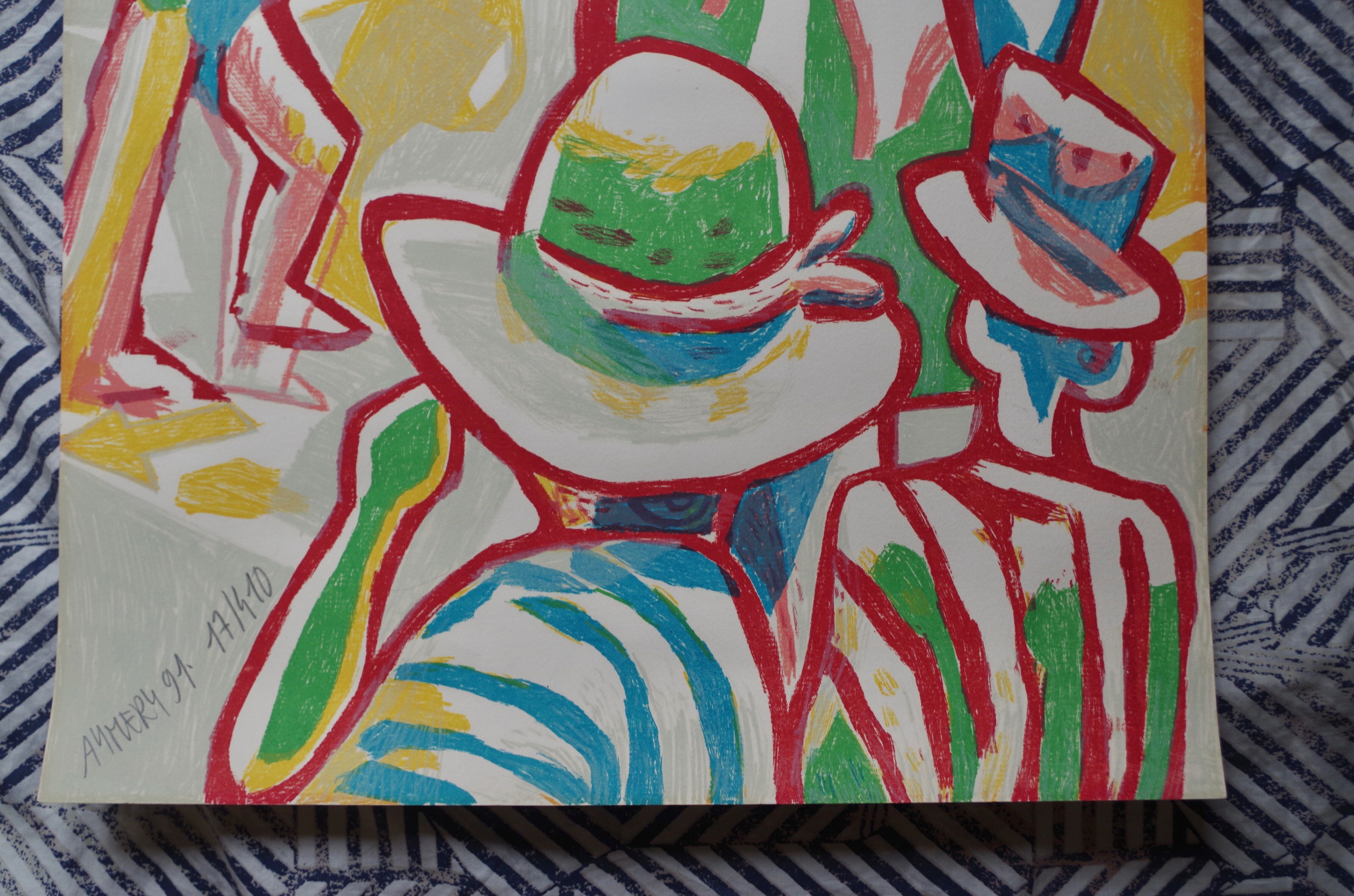 Color lithograph by Rolland Aymery, 1991