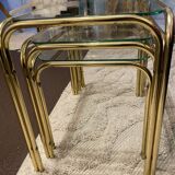 Golden brass nesting tables