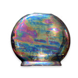 Round iridescent ceramic vase